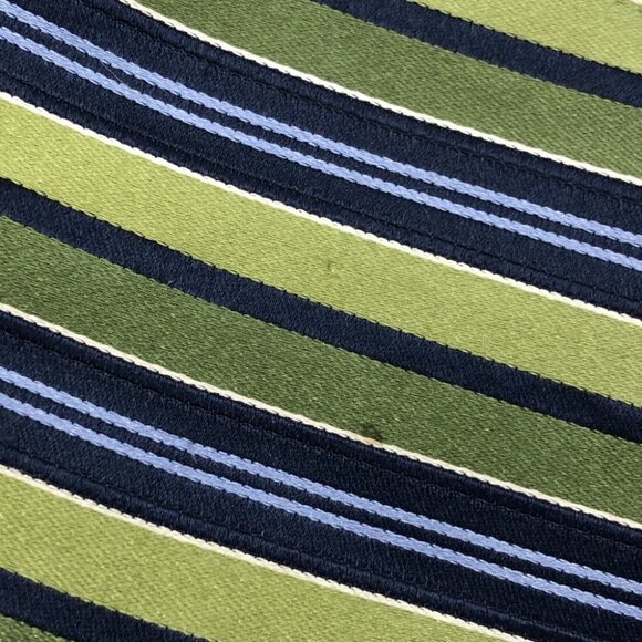 MICHAEL Michael Kors Green & Blue Striped Silk Tie - Picture 8 of 10